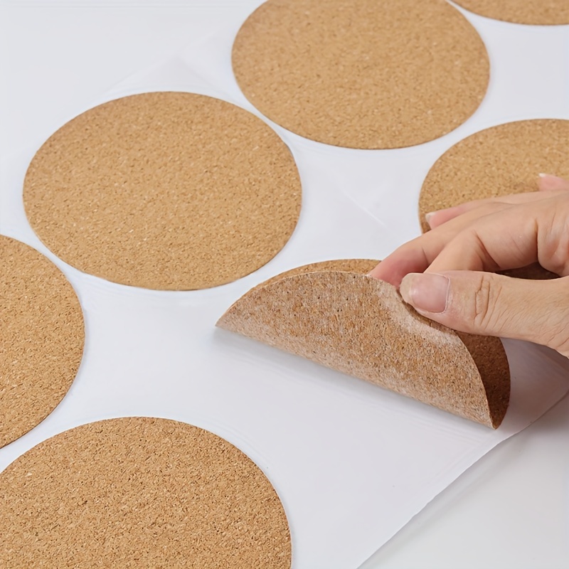 10Pcs Square Cork Coasters Self-adhesive Cork Mat DIY Backing Sheet  Non-slip Heat Insulation Coaster for Home Bar 