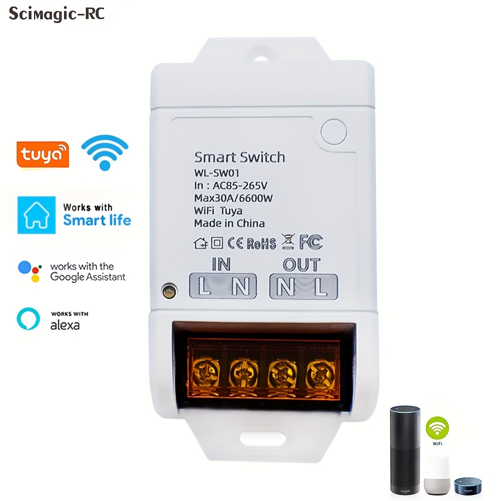 Matter Wifi Smart Switch 16A Smart Home Relay Module Supports Tuya Smart  Life 
