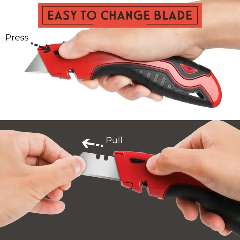 2pcs Box Cutters Retractable, Utility Knives With Quick Change Blade,  Anti-slip Handle, Safe And Comfortable, Used For Carton, Carpet, Rubber,  Leather, Extra 10 Blades Included - Arts, Crafts & Sewing - Temu