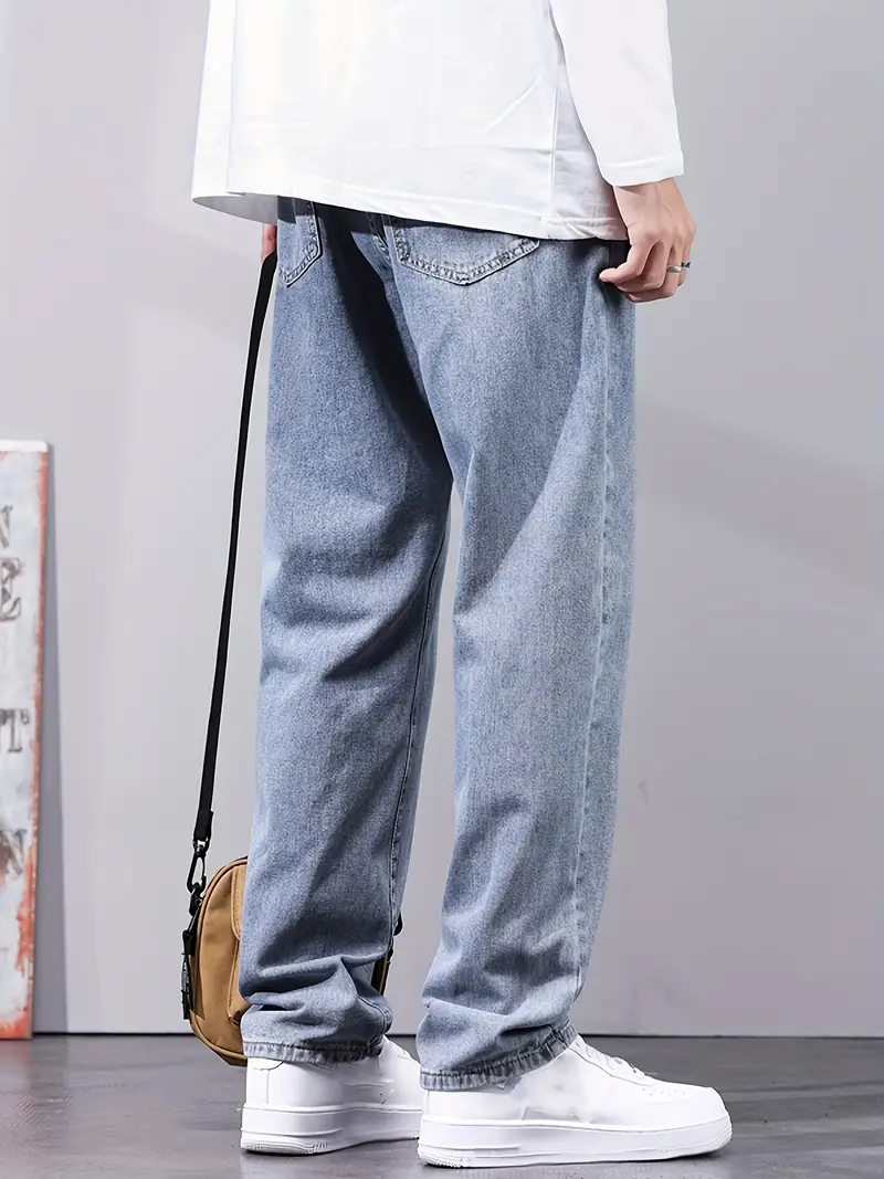 Plus Size Men's Regular Jeans Classic Straight Leg Denim - Temu