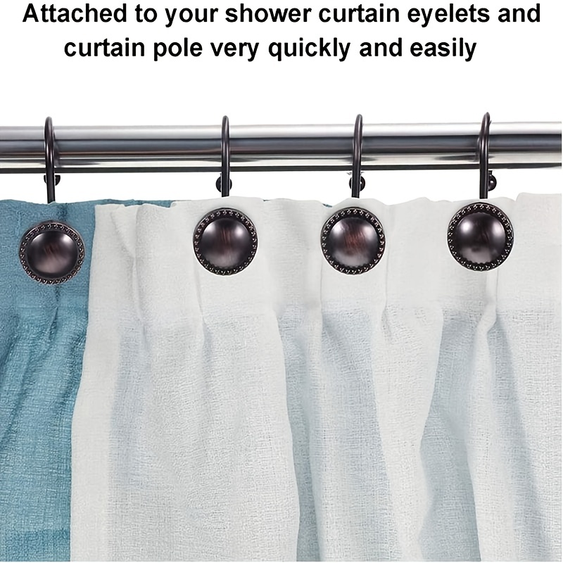 12pcs Rustproof Antique Decorative Shower Curtain Hooks - Enhance Your Home  Decor with Oil Rubbed Bronze Shower Curtain Ring Holders