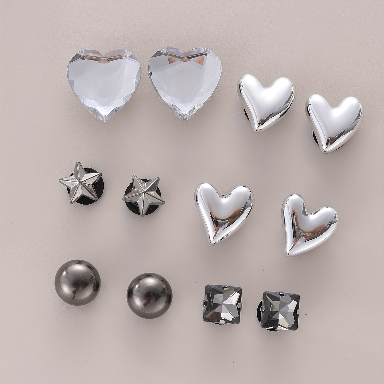 Silver Heart shape Shoes Charms For Clogs Sandals - Temu