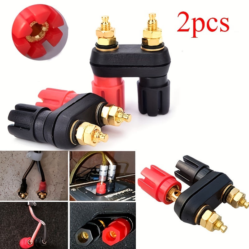 Banana Plug Binding Post,Speaker Binding Post,4 Pcs Black and Red Audio  Speaker Binding Post for Banana Jack Adapter Connector