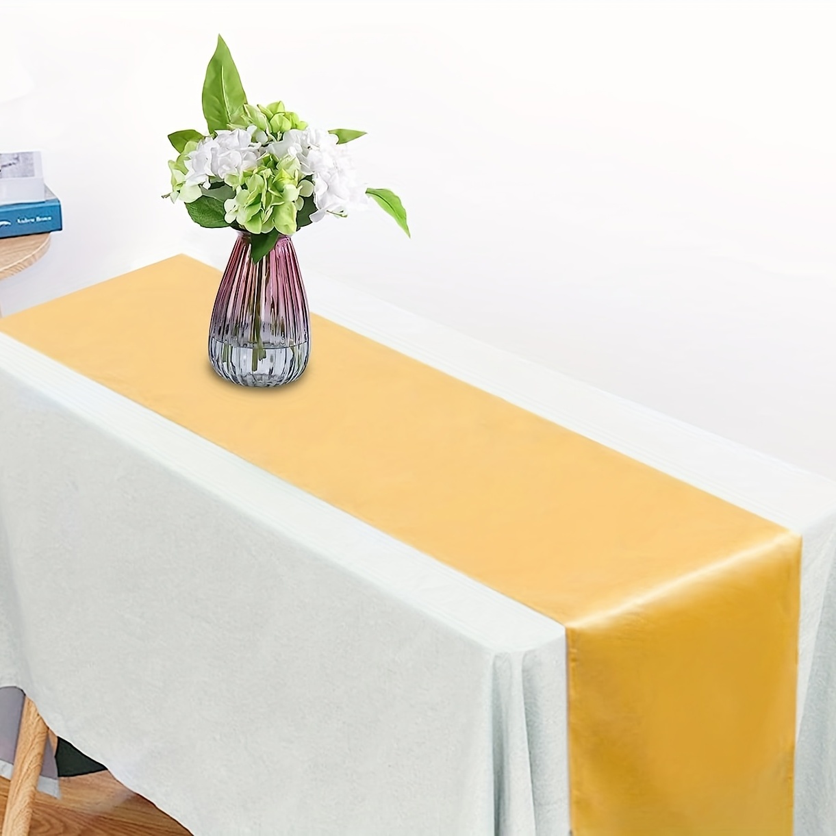 Golden Satin Table Runner 30x274cm Wedding Decor