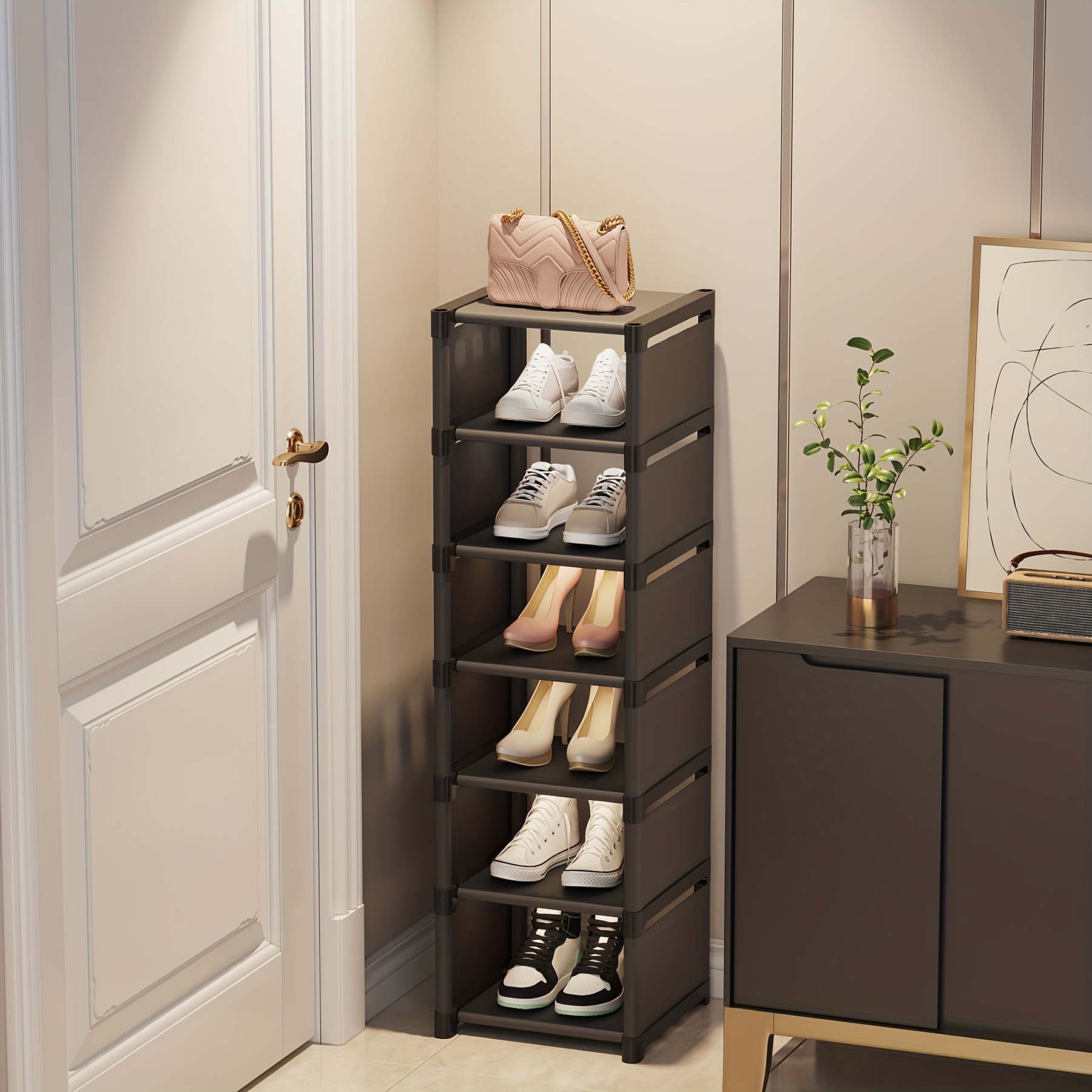 Multi Layer Household Simple Narrow Doorway Shelf Economical PP Plastic  Space Saving Small Shoe Cabinet Shoe Rack - AliExpress