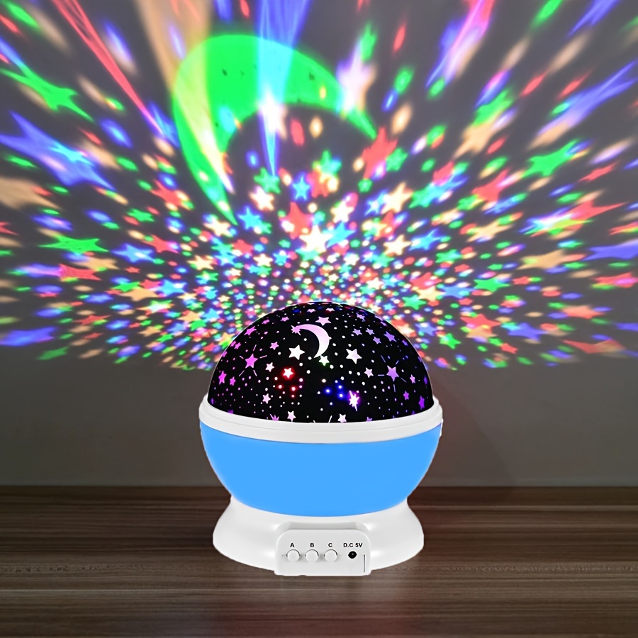 1pc dream luminous lamp star night light 12 colors changing light   with usb cable 360 rotating moon star projector unique gift details 4