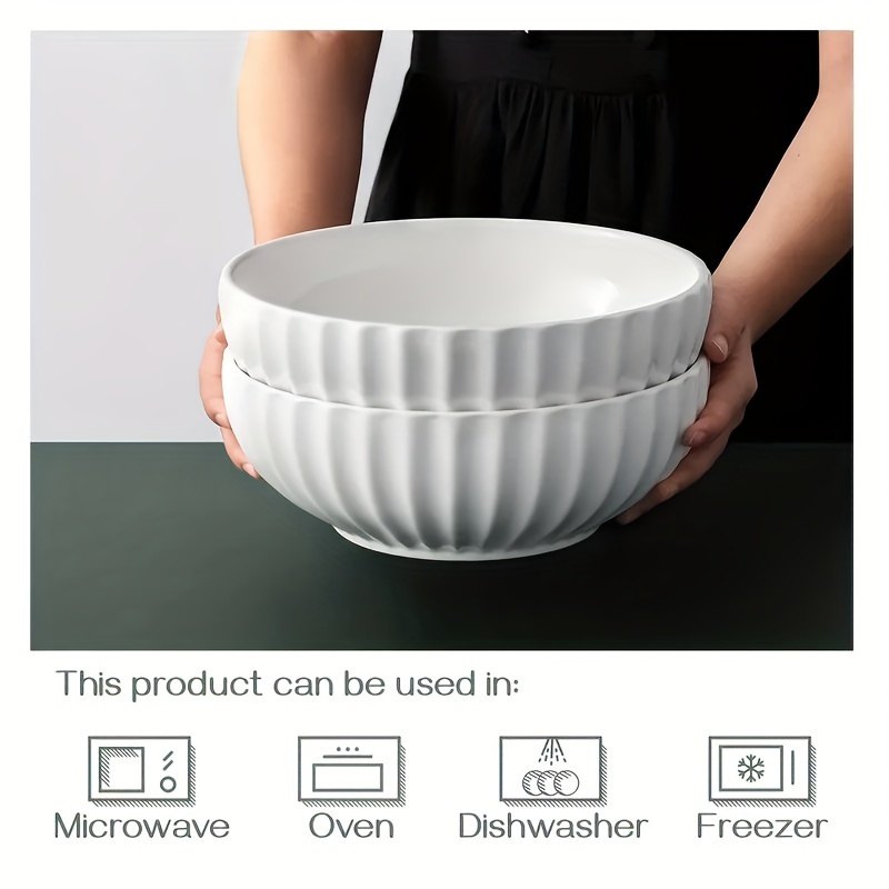 12 extra Large Mixing Bowl, Ceramic Salad Mixing Bowl, Suitable For  Kitchen, Party, Dinner, Banquet, Fruit Nut Bowl, Home Kitchen Supplies -  Temu