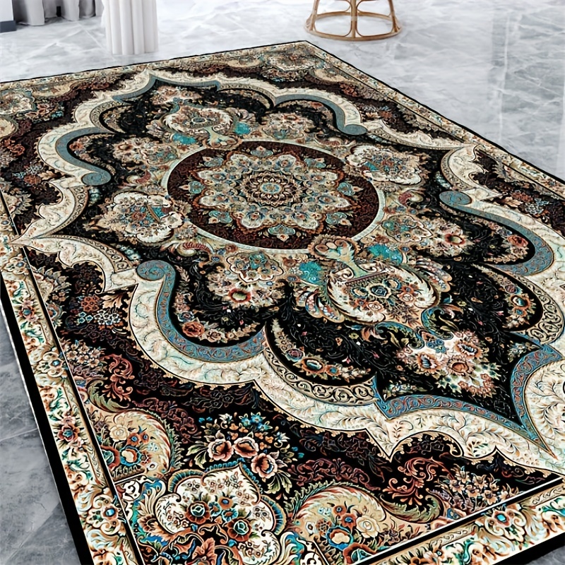 Vintage Boho Polyester Rug for Living Room Bedroom Area