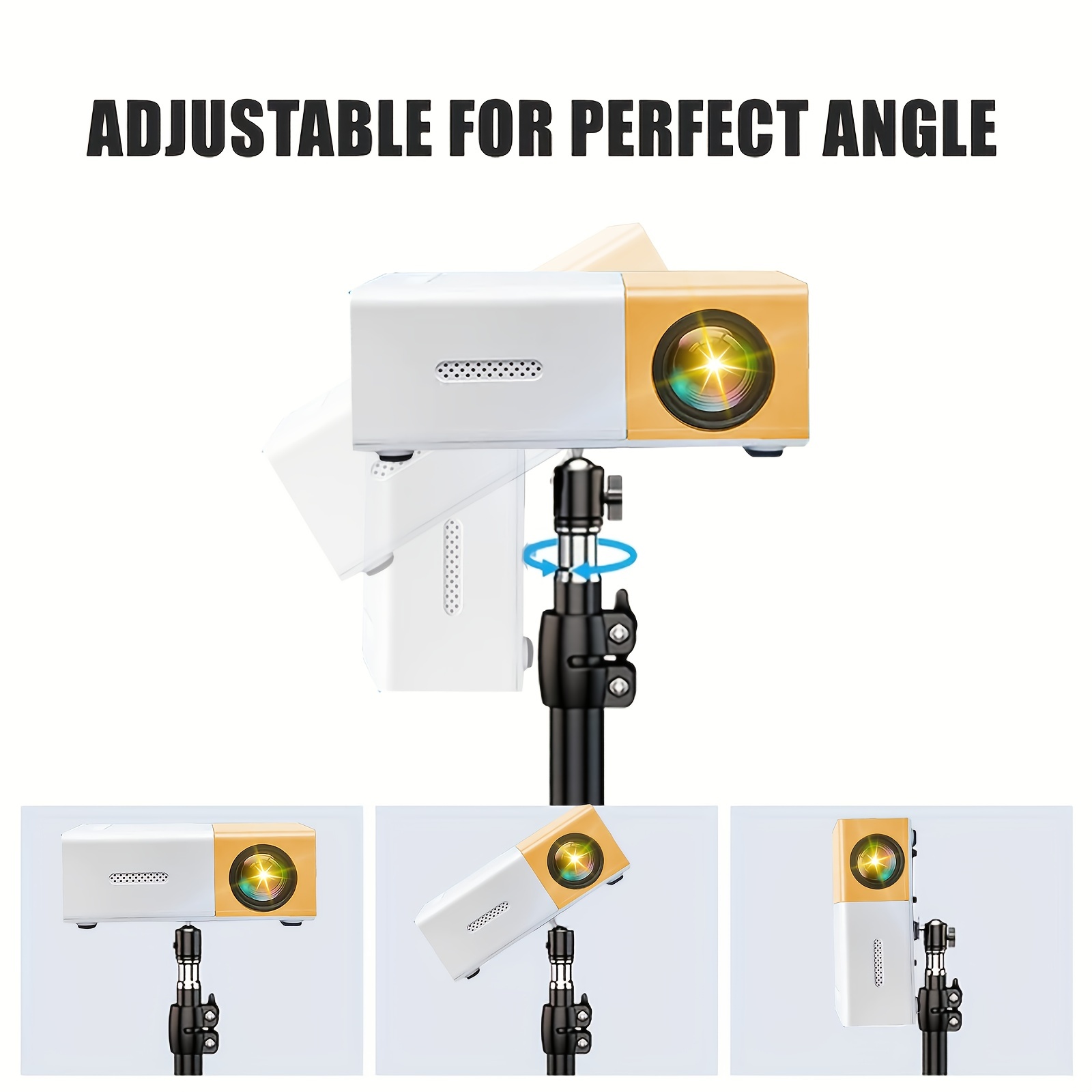 Zzpqvt 27-83 Inch Adjustable Projector Stand Tripod, Stretchable Aluminum  Alloy Stand, Height Adjustable, Comes With 1/4 Metal Head, Suitable For LCD