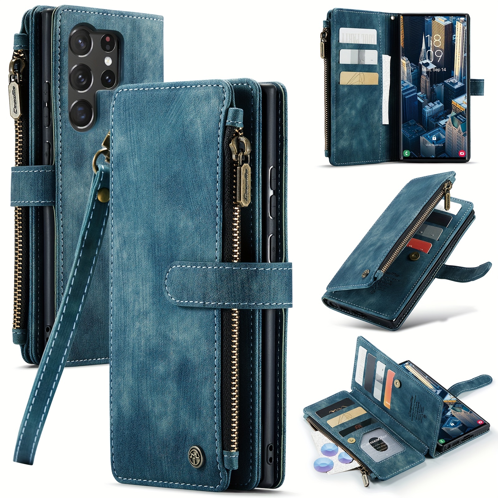 For Samsung S23 S22 S21 S20 S10 S9 Note20 Luxury Leather Square