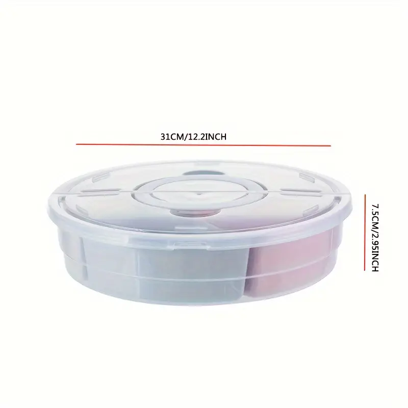 Clear Divided Serving Tray with Lid and Handle Snack Box Container