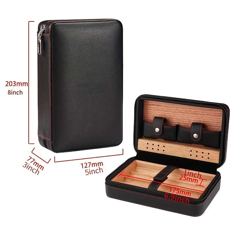 Wood Humidor Box Portable Humidor Cedar Wood Box - Temu