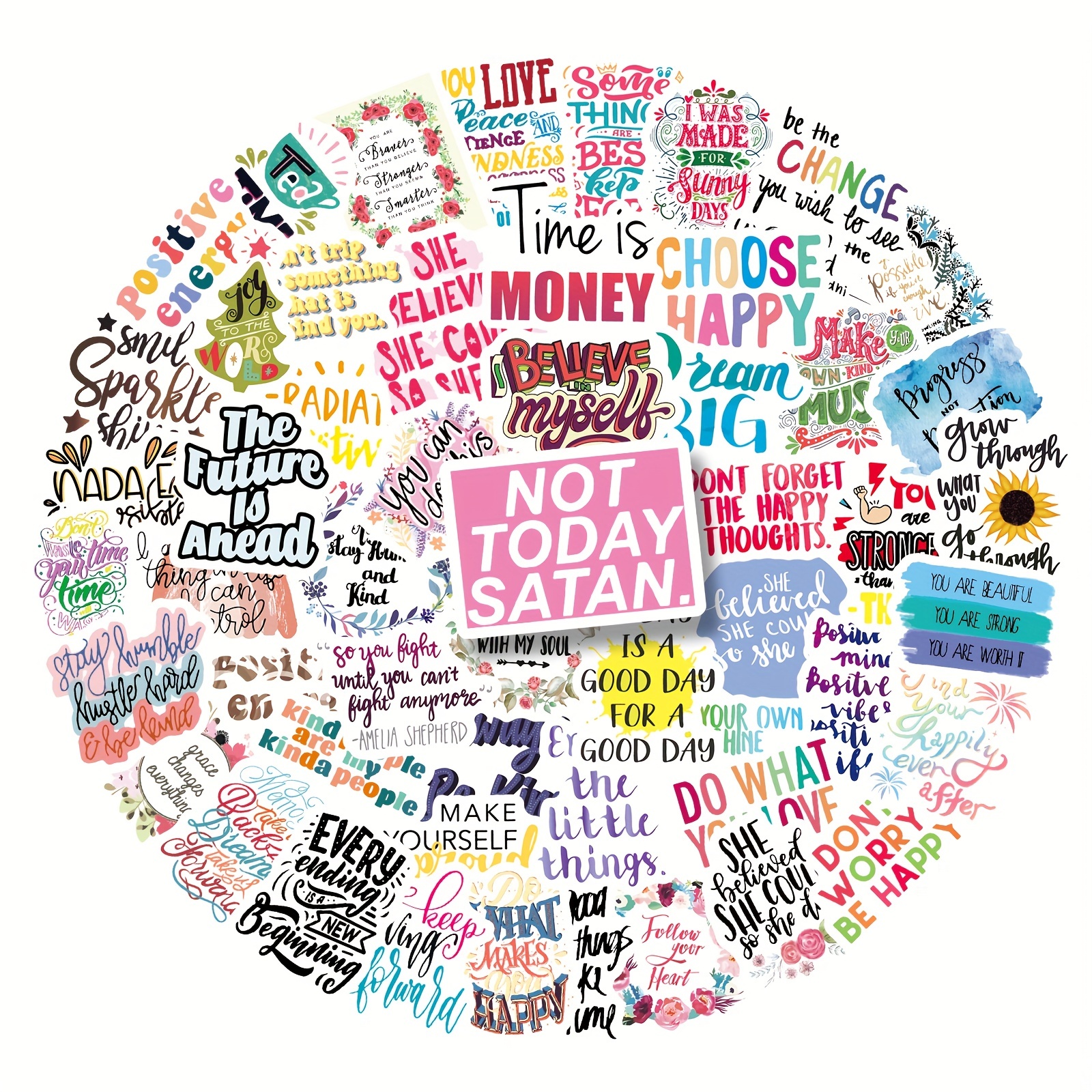 Positive Affirmations Pink Sunflower Motivational' Sticker