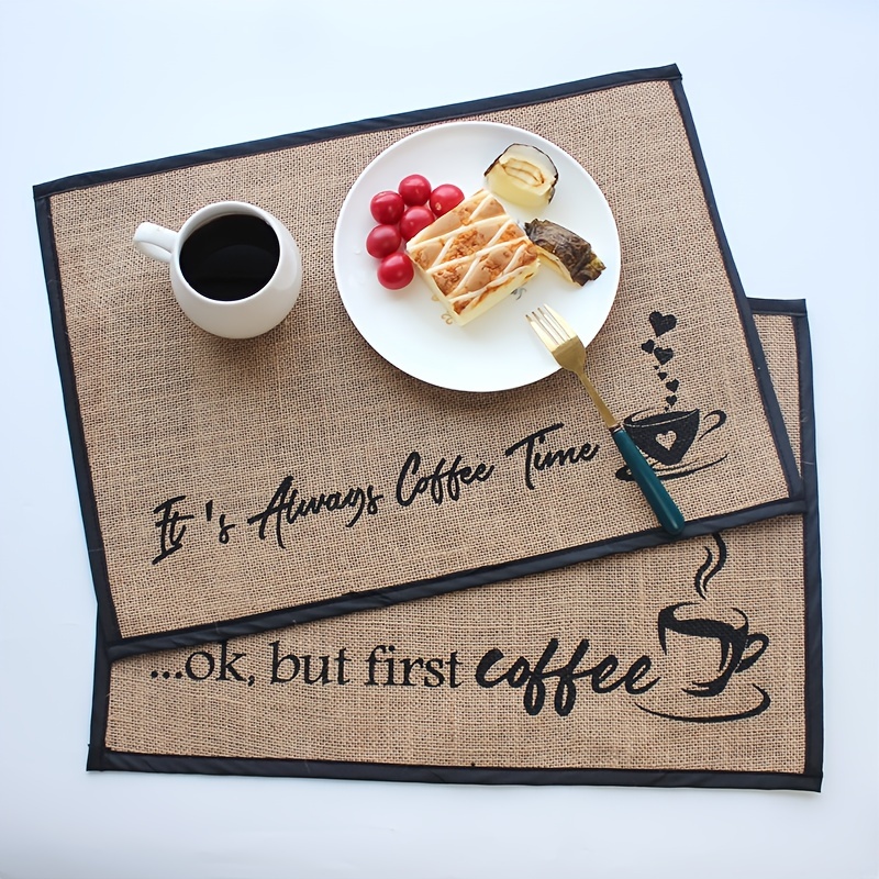2 Pieces Coffee Bar Mat,Coffee Bar Accessories 20 x 14 Inch Coffee Bar  Decoration Coffee Placemats for Coffee Machine, Coffee Bar,  Countertops,Coffee