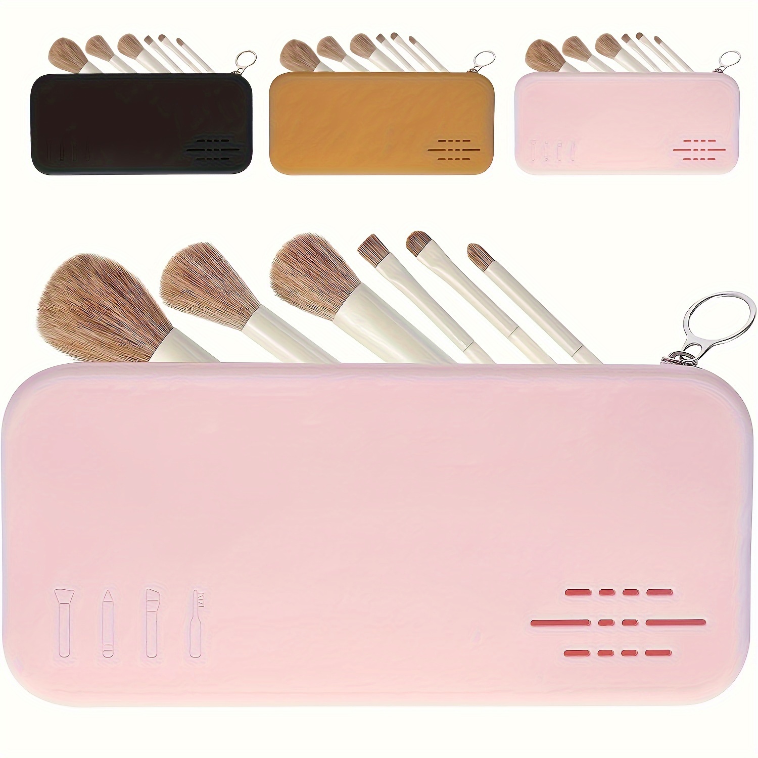 Silicone Makeup Brush Storage Bag Waterproof Makeup Brush - Temu