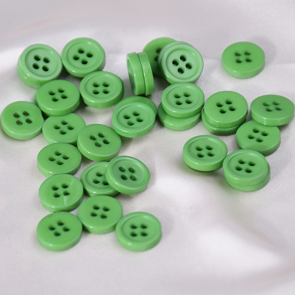 50 Clear Four Holes Buttons, Transparent, Invisible Buttons, 10mm