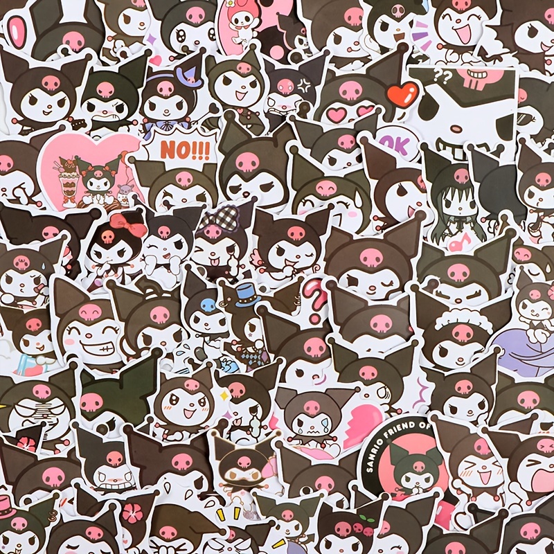 

100pcs Cute Kuromi Stickers Decorative Stickers For Water Bottle, Computer, Notebook, Luggage, Phone, Laptop Bike Skateboard