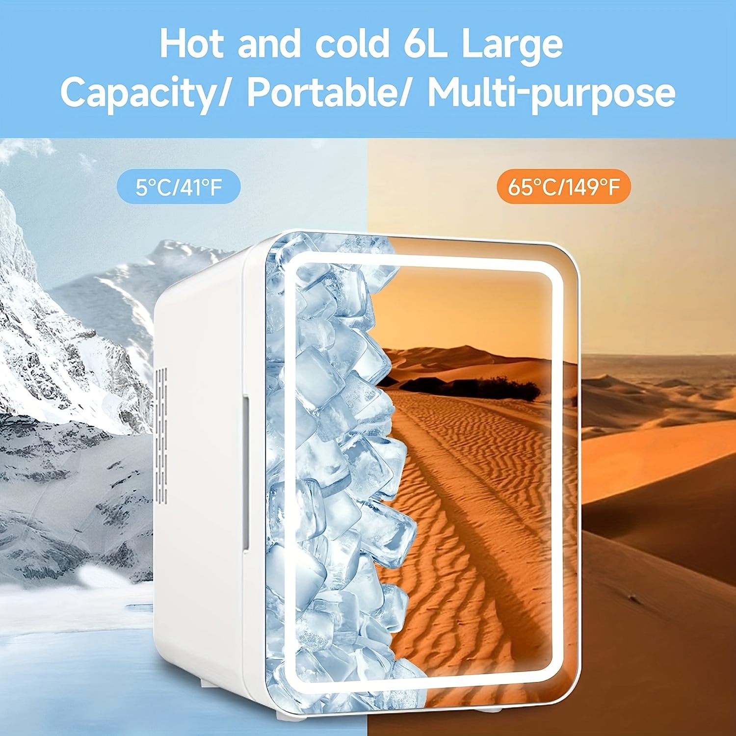 Mini Fridge 4 Liter/6 Portable Cooler Warmer Personal - Temu Kuwait