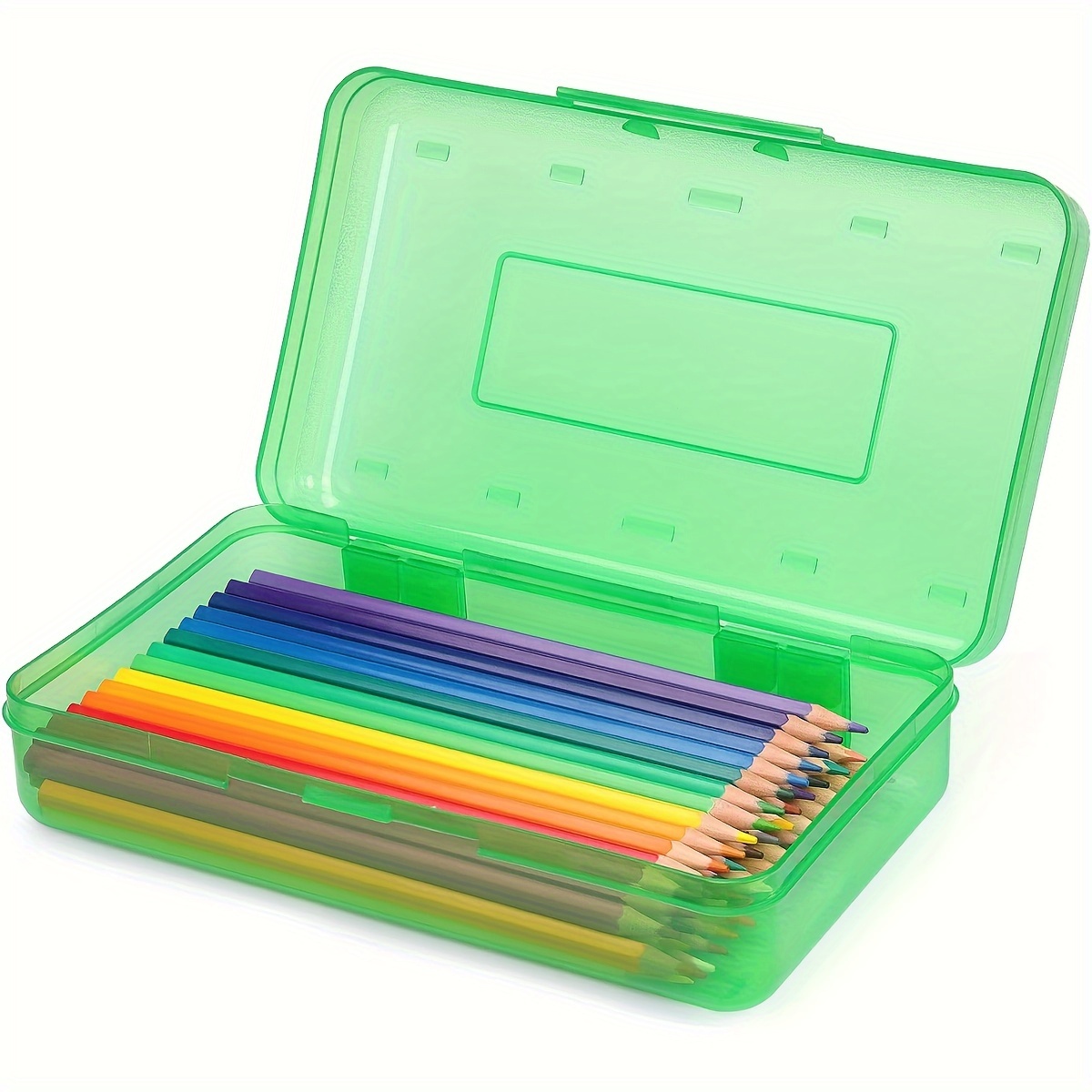 1PC Large Capacity Plastic Pencil Box Stackable Translucent Clear