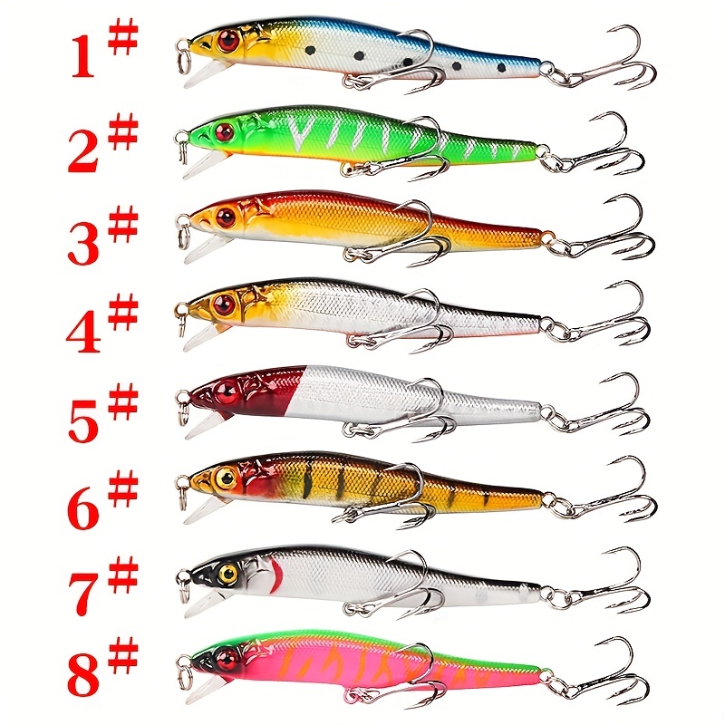 Floating Minnow Fishing Lures Ring Beads Treble Hooks Bionic - Temu