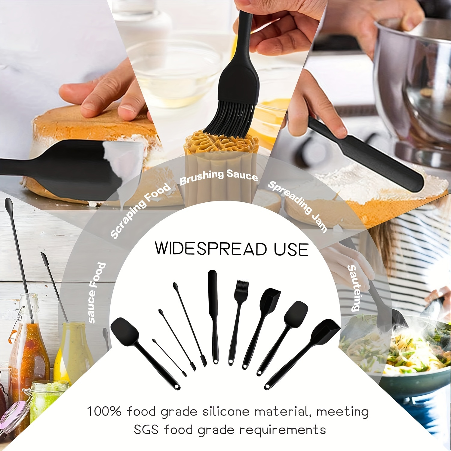 Kitchen Utensil 10Pcs Spoon Set,Cooking & Baking Non-Toxic Safety Heat  Resistant