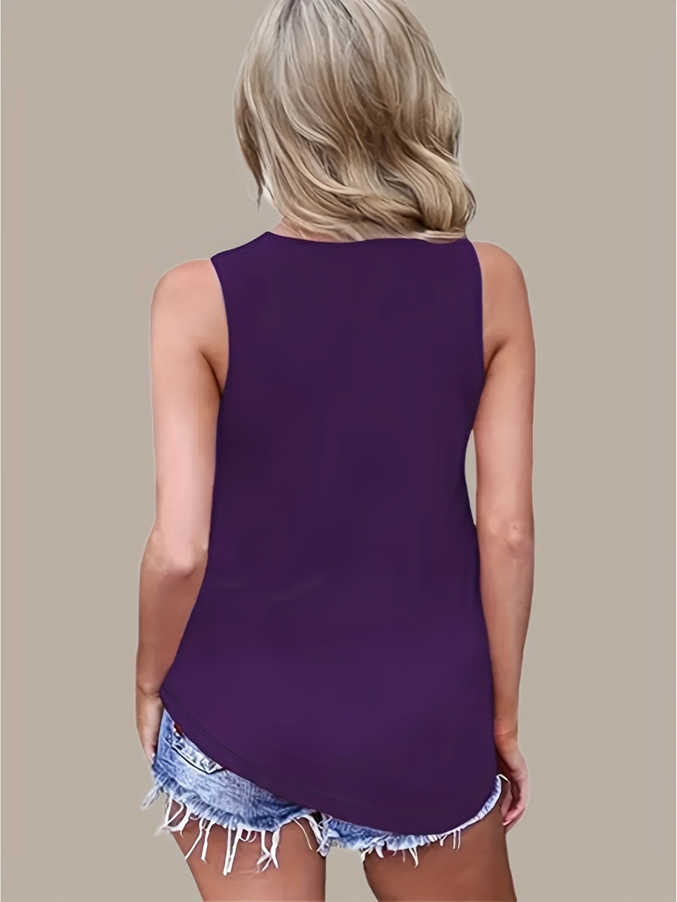 Solid Criss Cross Tank Top, Casual Summer Versatile Sleeveless Top, Women's Clothing