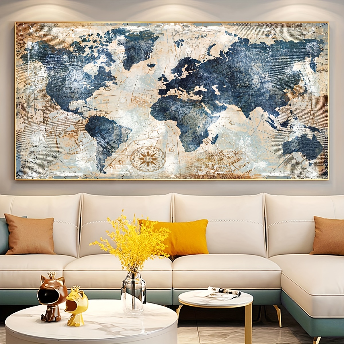 Abstract World Map Nation 3D Wallpaper Wall Decals Wall Art Print Mural  Home Decor Indoor Office Business Deco