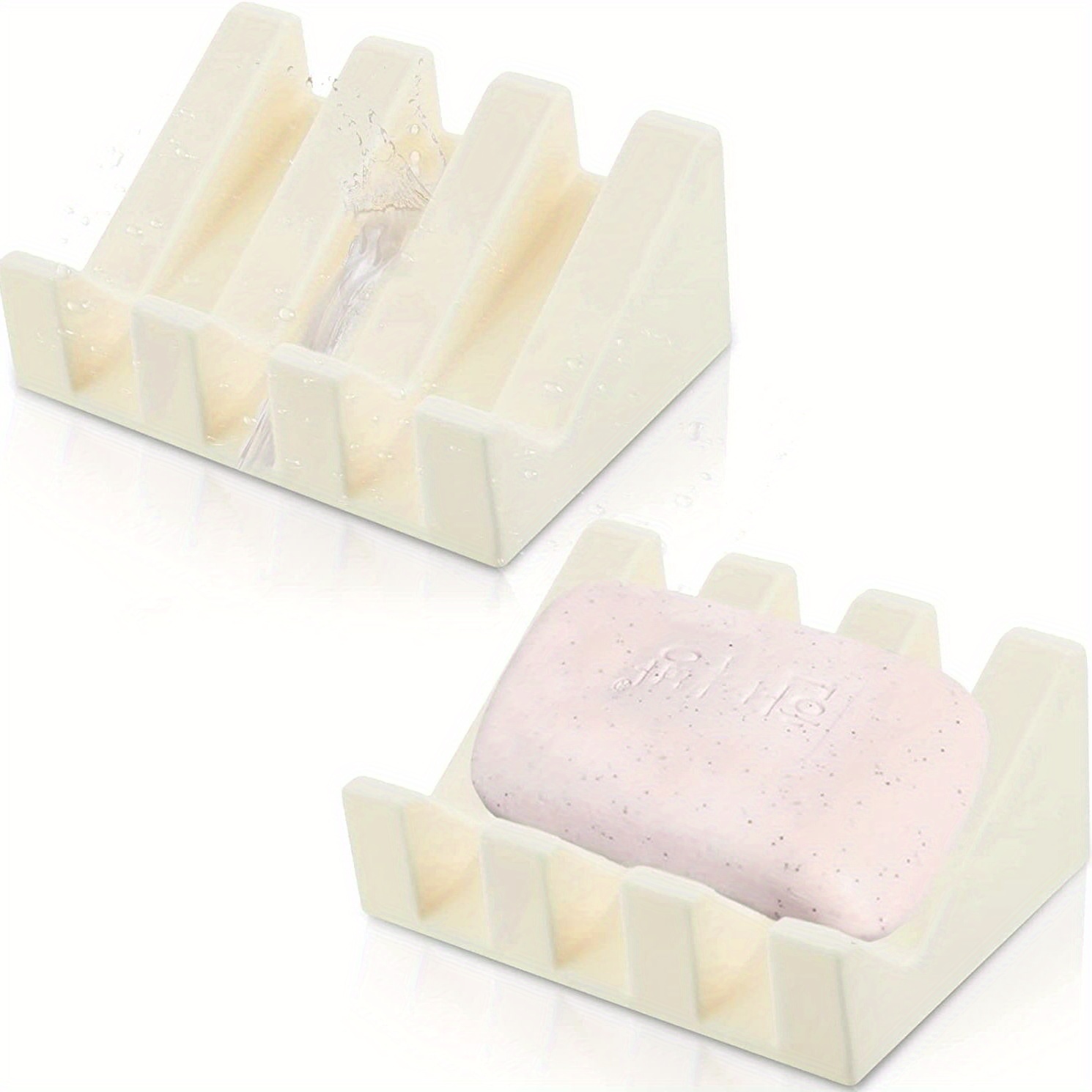 Silicone Soap Dish Self Draining Waterfall Bar Soap Holder