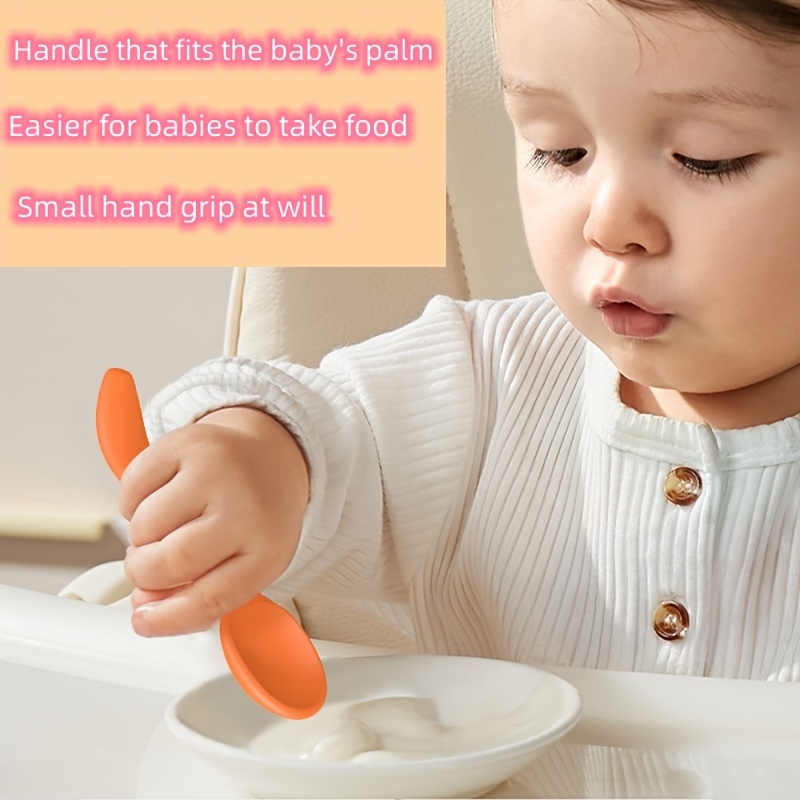 Baby Spoons And Forks Feeding Set Soft Silicone Tip Heat - Temu