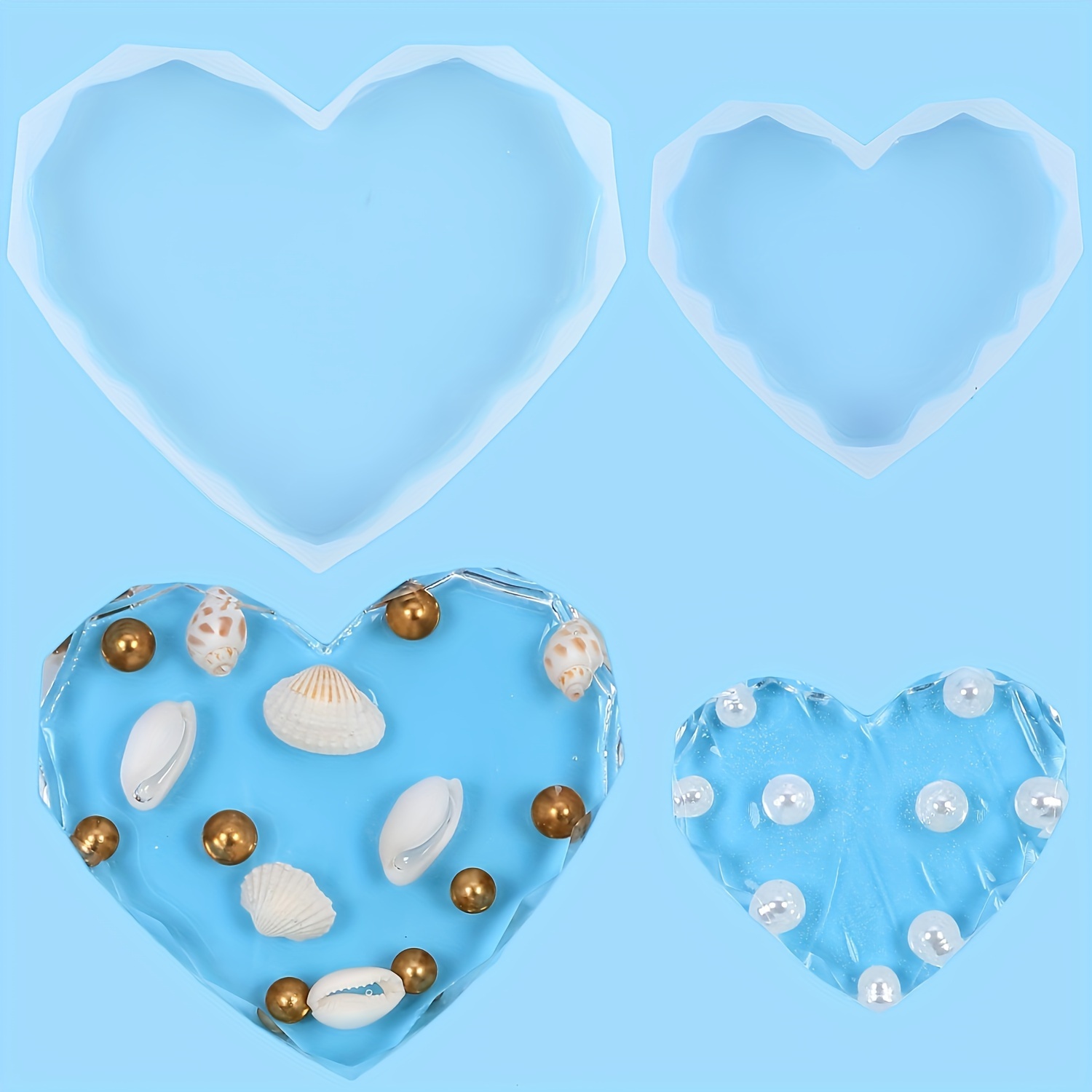 Heart Shape Coaster Resin Mold Love Heart Shape Epoxy Mold - Temu