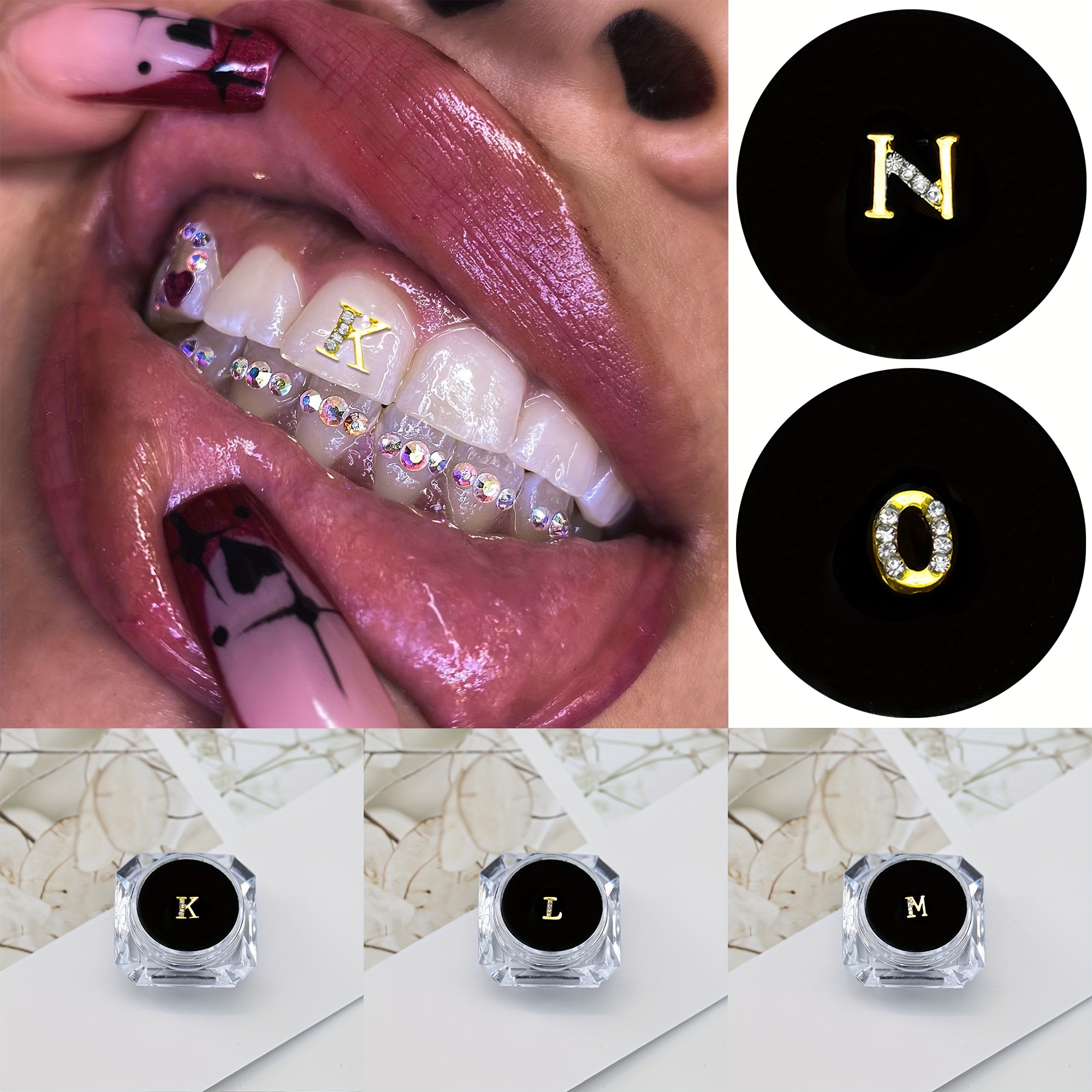 4Pcs/Box Dental Tooth Gem Kit Various Shapes Teeth Jewelry, Jewels Decoration,Temu