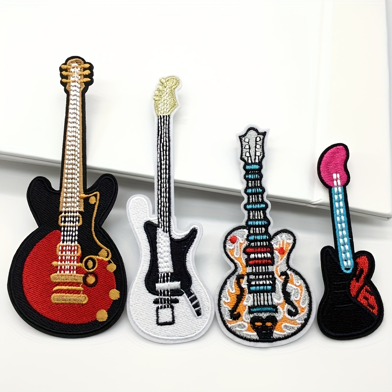 Rock roll Punk Guitar Patches On Clothes Stripes Iron On - Temu