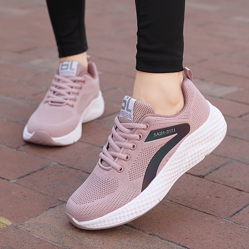 Women's Solid Color Trendy Sneakers Lace Soft Sole Platform - Temu Canada
