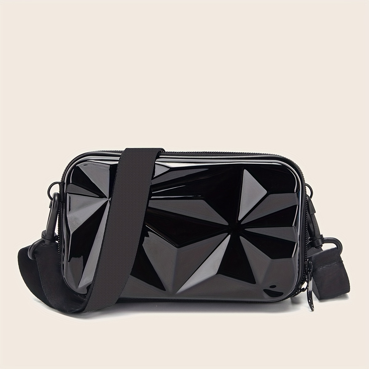 

Geometric Pattern Suitcase Design Bag, Trendy Mini Mobile Phone Bag, Luggage Box Crossbody Bag