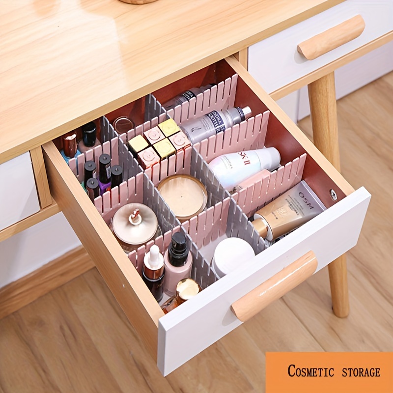 Drawer Divider 8pcs Adjustable DIY Storage Organizer Separator for Tidying  Clutter Cutlery Makeup Clothes of Dresses, Desk & Box in Kitchen Bathroom