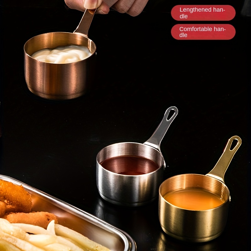 Stainless Steel Mini Sauce Pot Cooking Sauce Cup With Handle - Temu