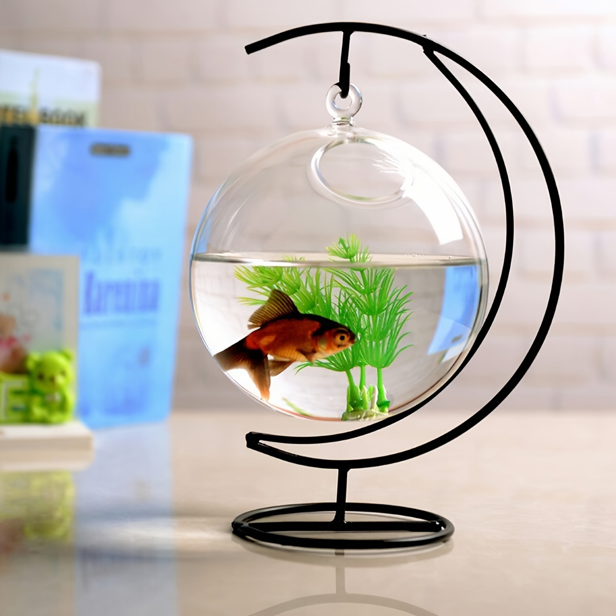 Small Fish Tank Decor Fish Bowl Accessories Betta Glass Aquarium
