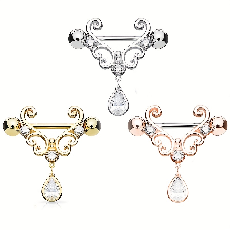 European Water Drop Pendant Nipple Ring Jewelry