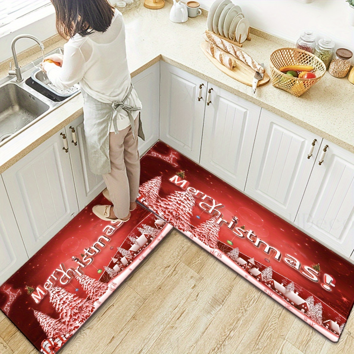 Seasoning Pattern Kitchen Floor Mat Home Entrance Doormat Bedroom Living  Room Decoration Long Carpet Hallway Bath Anti-Slip Rugs