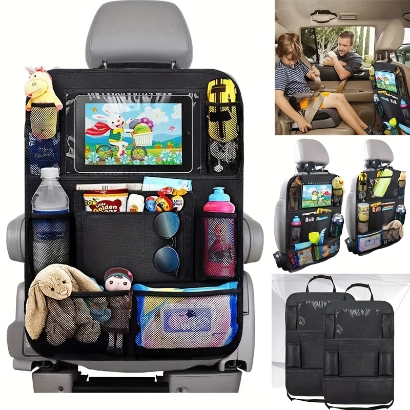 

1 New Car Seat Backrest Manager Multi Pocket Storage Bag Box Pocket With Touch Screen Tablet Stand Protector, Suitable For Travel Equipment