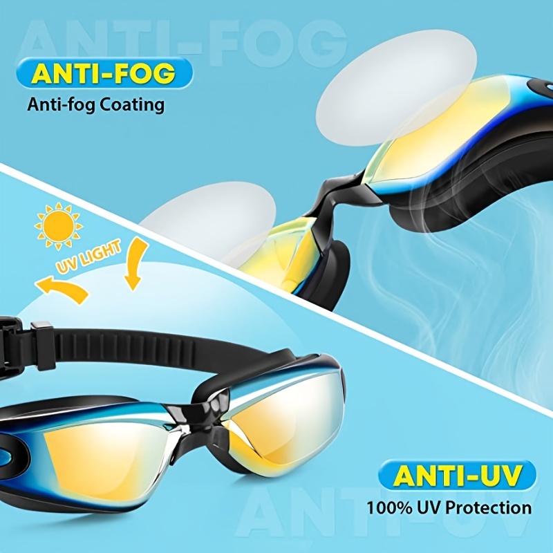  ZYZMH - Gafas de natación antivaho con protección UV, puente  nasal de silicona, lentes de natación para adultos (color rosa, tamaño:  talla única) : Deportes y Actividades al Aire Libre