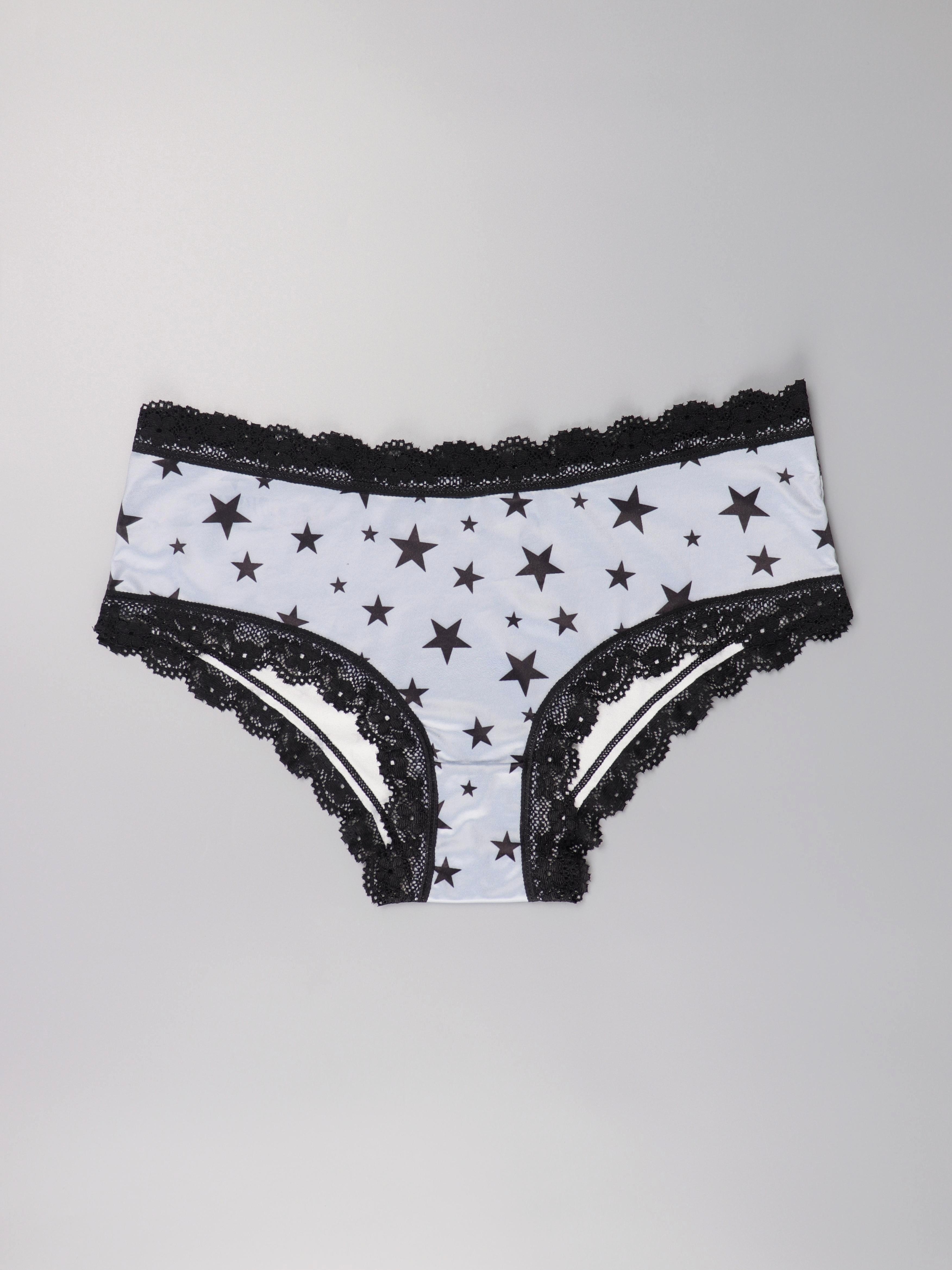 Gothic Contrast Lace Hipster Panties Halloween Skull Print - Temu