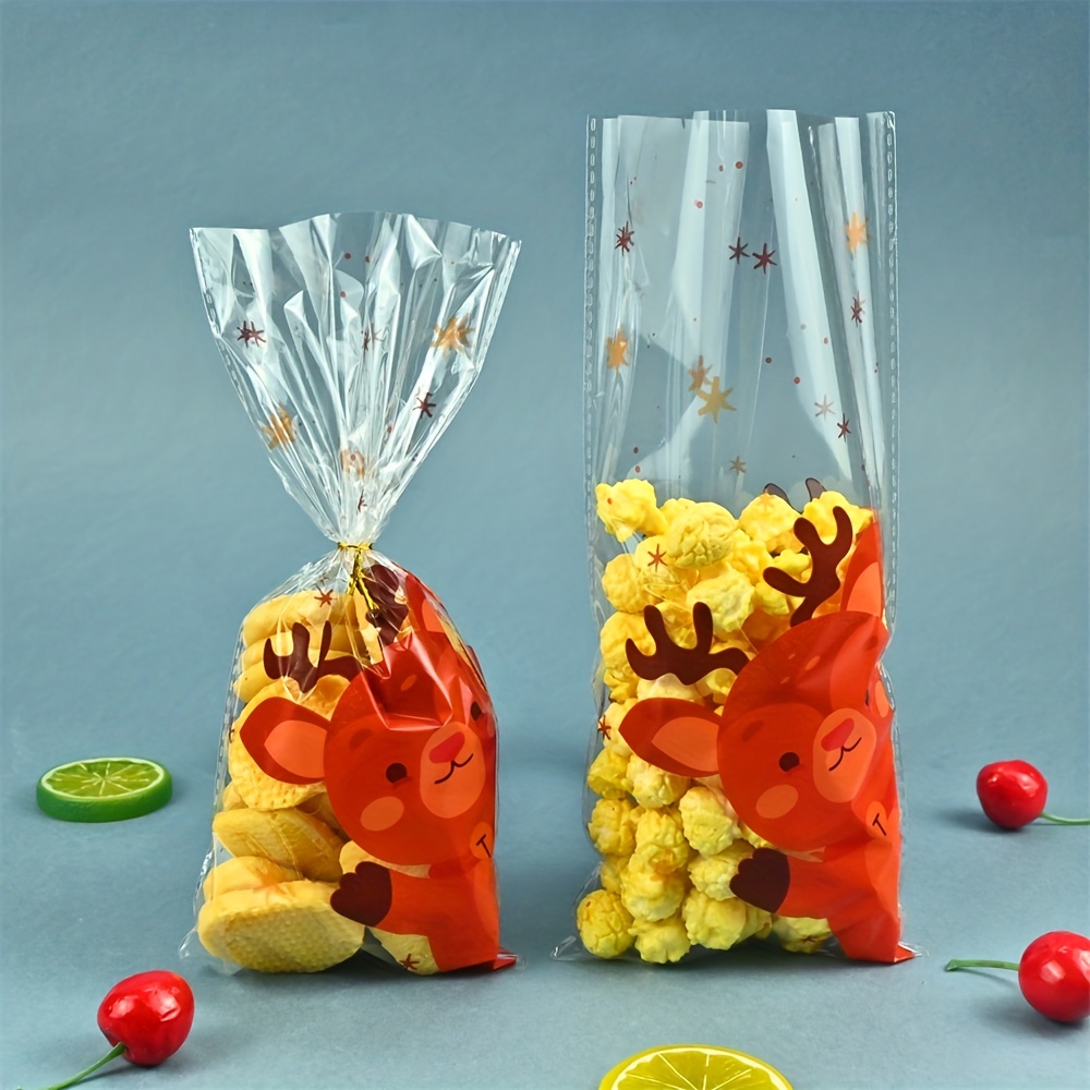 Snack Bags With Ties Plastic Clear Cellophane Goodie - Temu