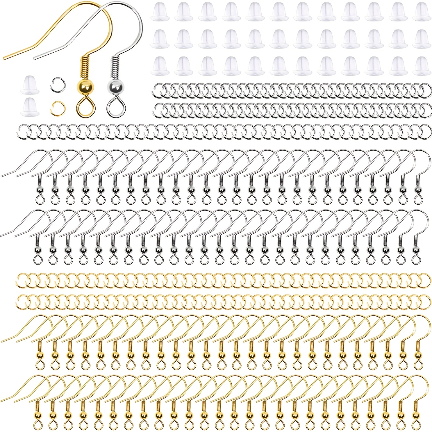 600 PCS 5MM Hypoallergenic Stainless Steel Earrings Posts Flat Pad Blank  Earring Pin Studs with Butterfly Earring Backs and Silicone Bullet Earring