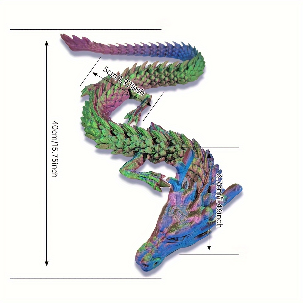 Laser Holographic 3d Printed Dragon With Articulated Joints - Temu