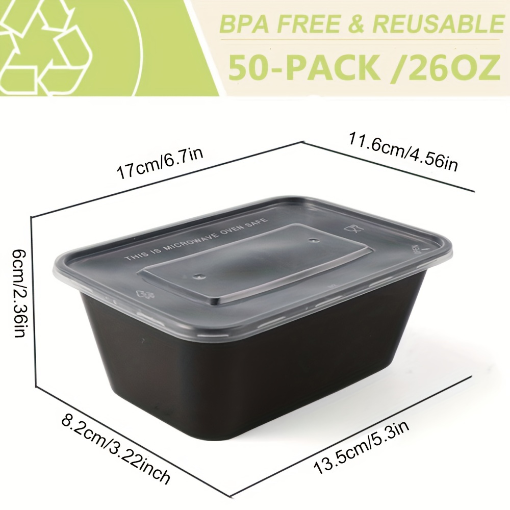 Disposable Food Containers Black Meal Prep Containers - Temu