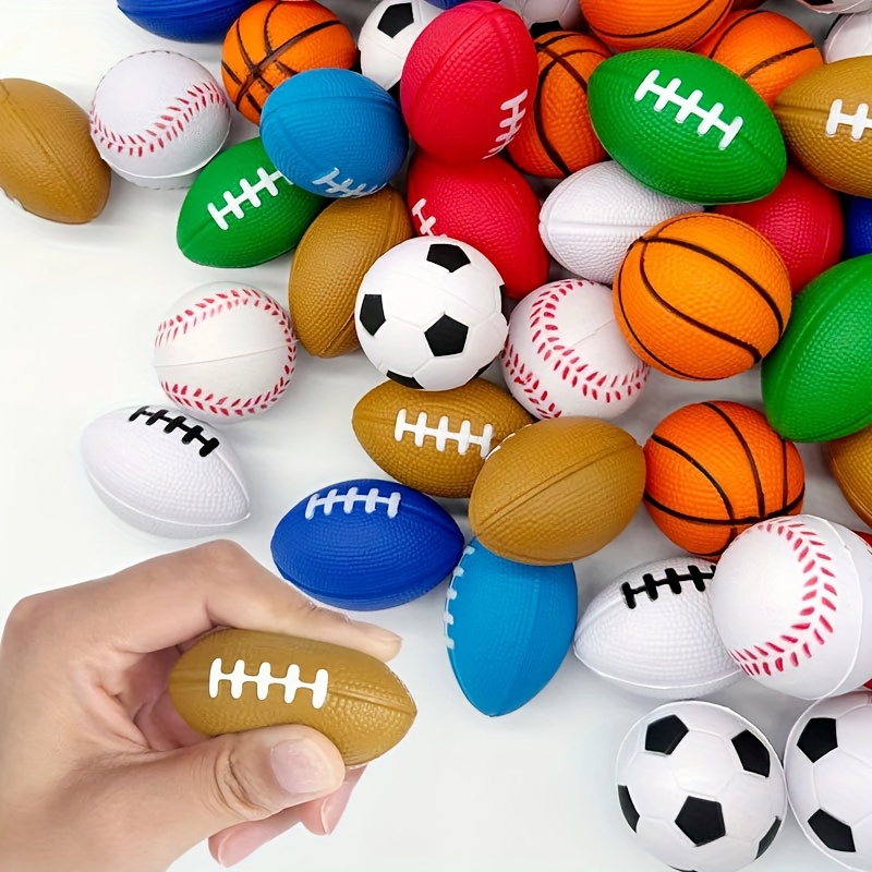 Pelota de espuma de fútbol de rugby baloncesto, juego de 4 pelotas para  niños pequeños Pelota de fútbol suave, béisbol, baloncesto y rugby para  niños