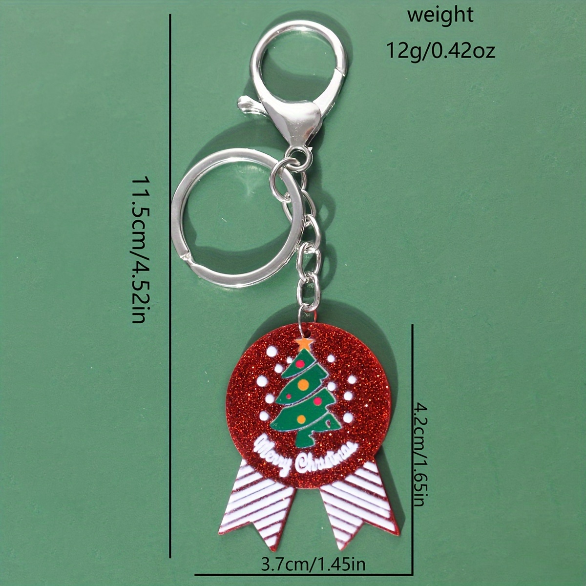 1pc Vintage Silver Alloy Christmas Tree Decoration Pendant With Santa Claus  Keychain And Christmas Decorative Accessories