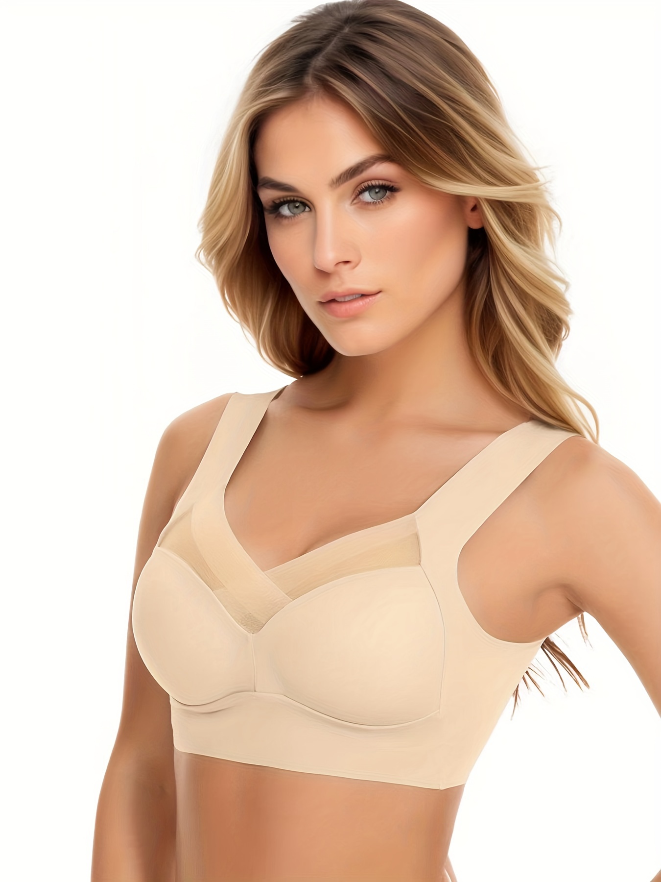 Plus Size Supportive Sports Bras for Women Yoga Push Up Wirefree Sporty  Athletic Gym High Support Cute for Large Bust Beige : : Clothing,  Shoes & Accessories