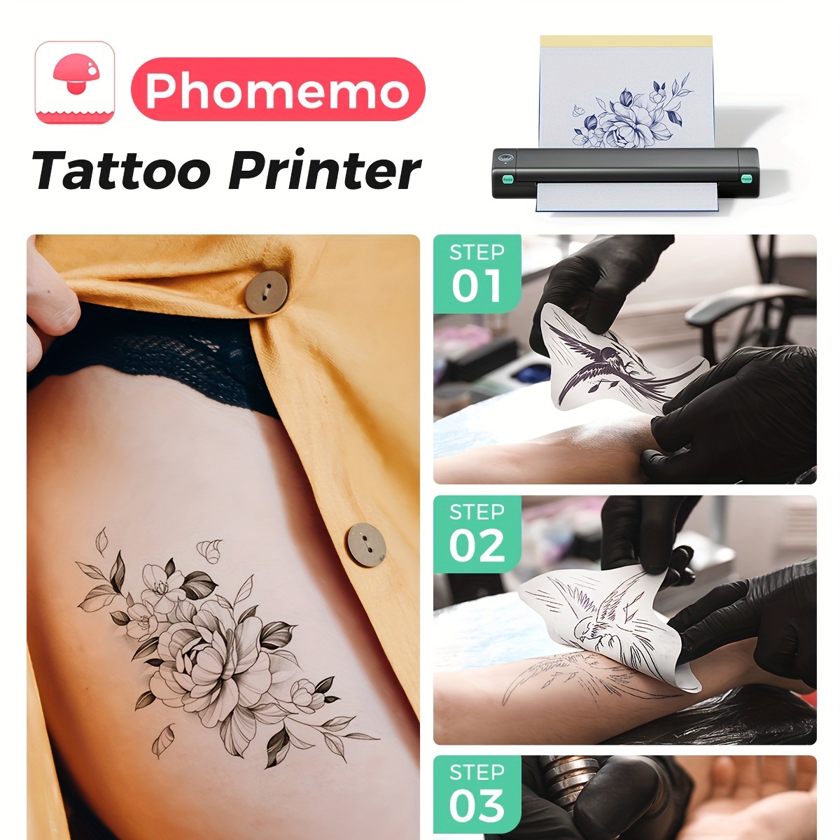 Portable Tattoo Printer Pas D'encre Nécessaire Imprimante - Temu